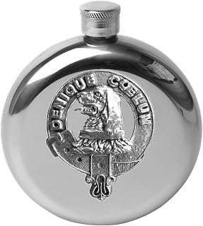 Melville 5 oz Round Clan Crest Scottish Badge Flask