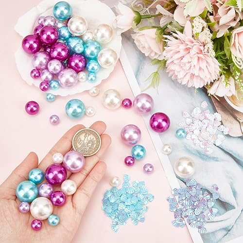 Miniatura 6 de PH PandaHall 200 perlas flotantes para relleno de jarrón, sin agujero, cuentas de plástico, cuentas de lentejuelas Paillette, cuentas de vela de