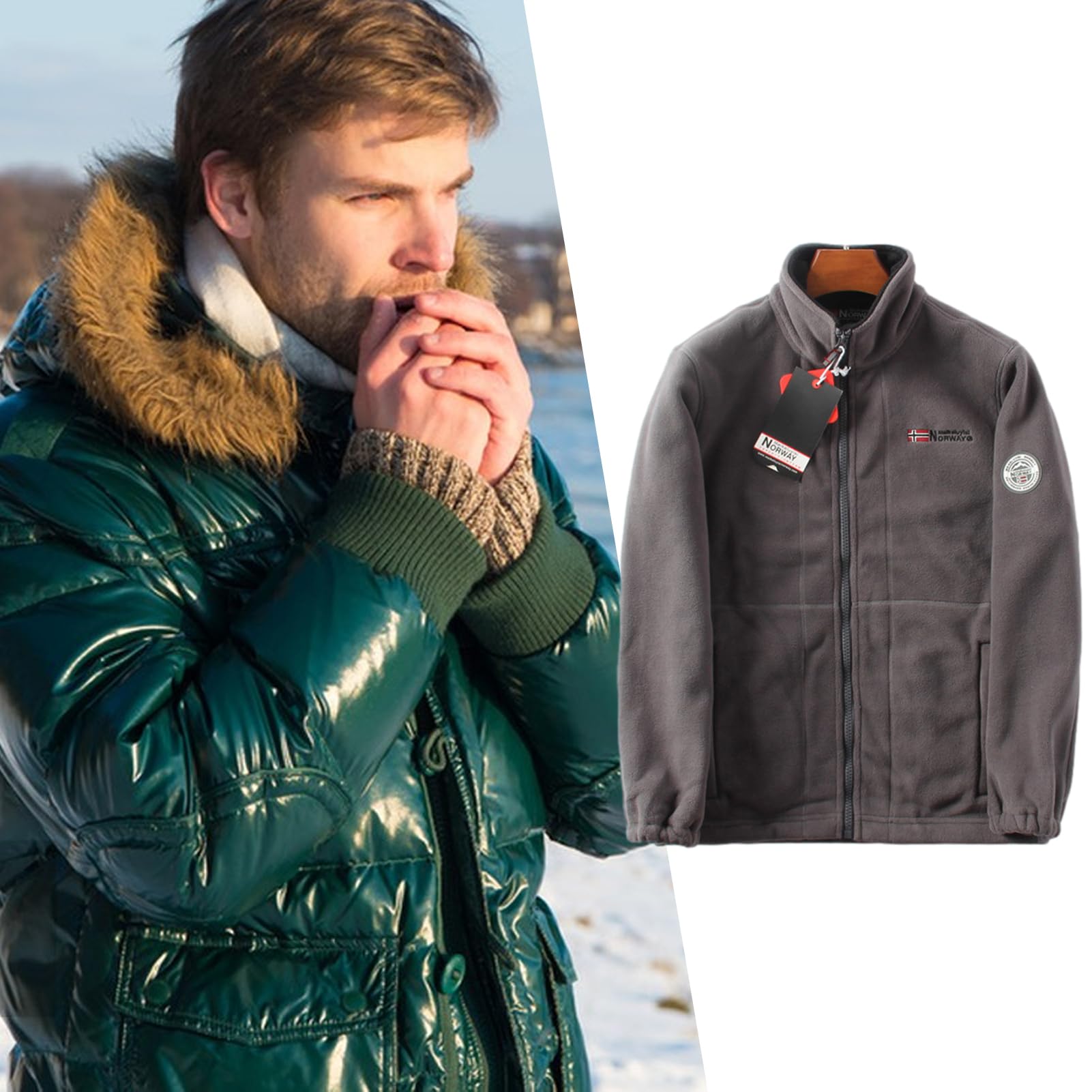 Veste Polaire Unisexe Tedious - Fermeture éclair Complète - Doublure Sherpa Chaude - Plusieurs Poches - Pour Hiver, Aventures En Plein Air - Taille XS à 3XL