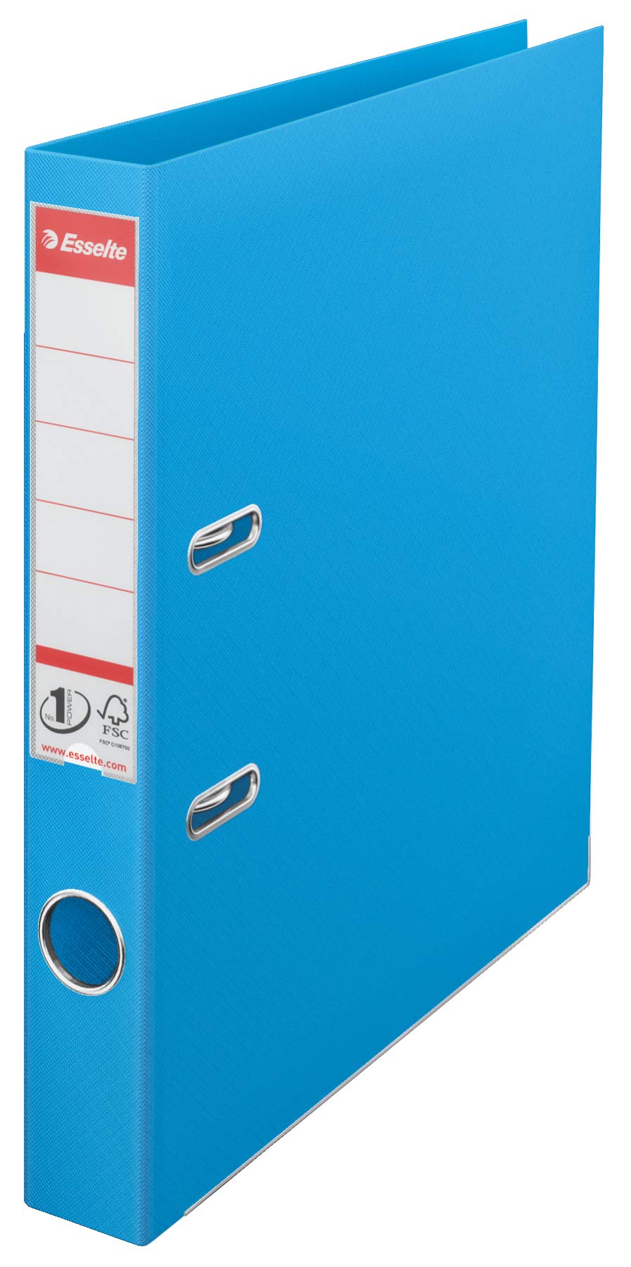 Esselte No.1 Plastic Lever Arch File A4 50mm Light Blue (Pack of 10), lightblue, slim