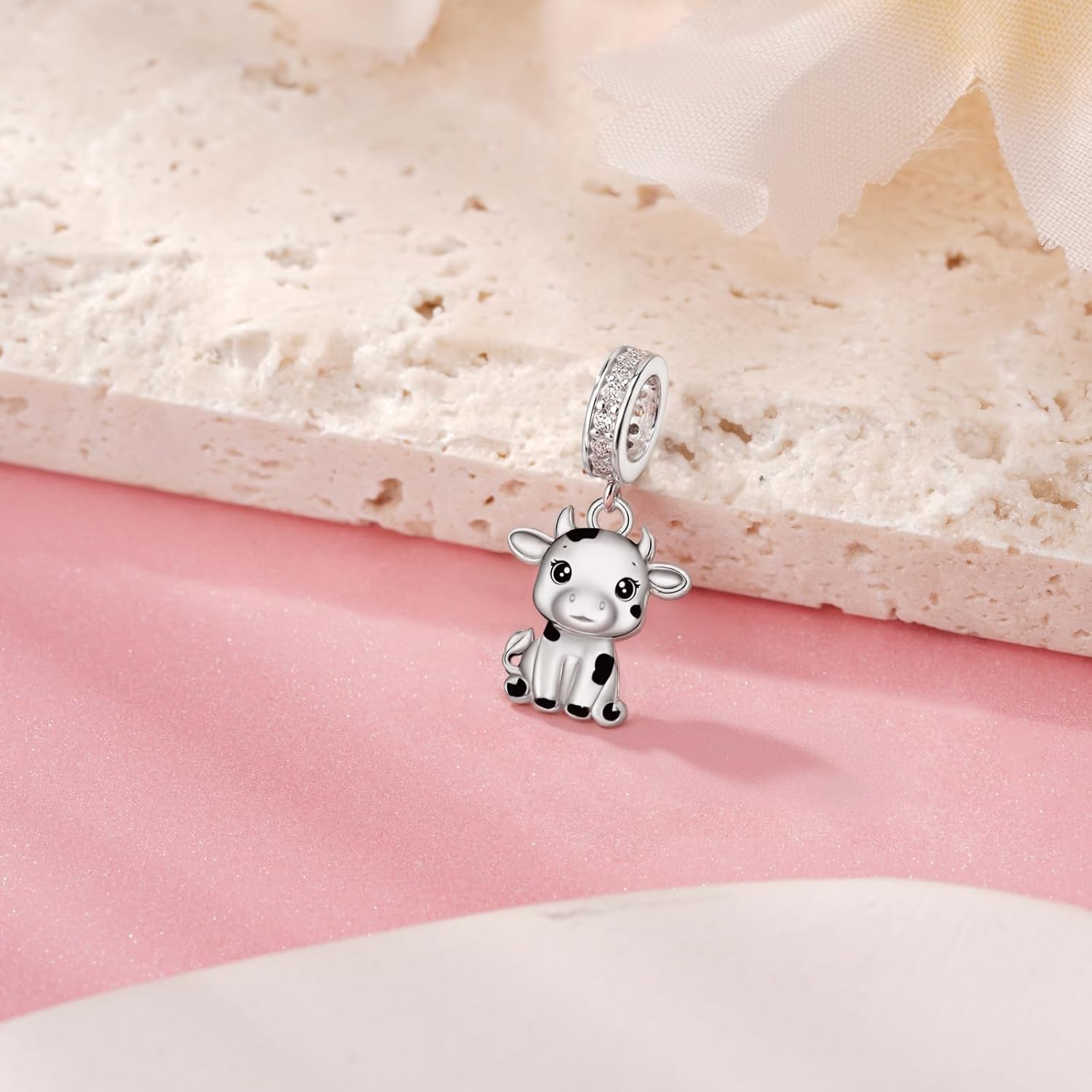 Cow Charms for Bracelets 925 Sterling Silver Cute Animals Charms Cow Jewelry Gifts for Women - Image 2