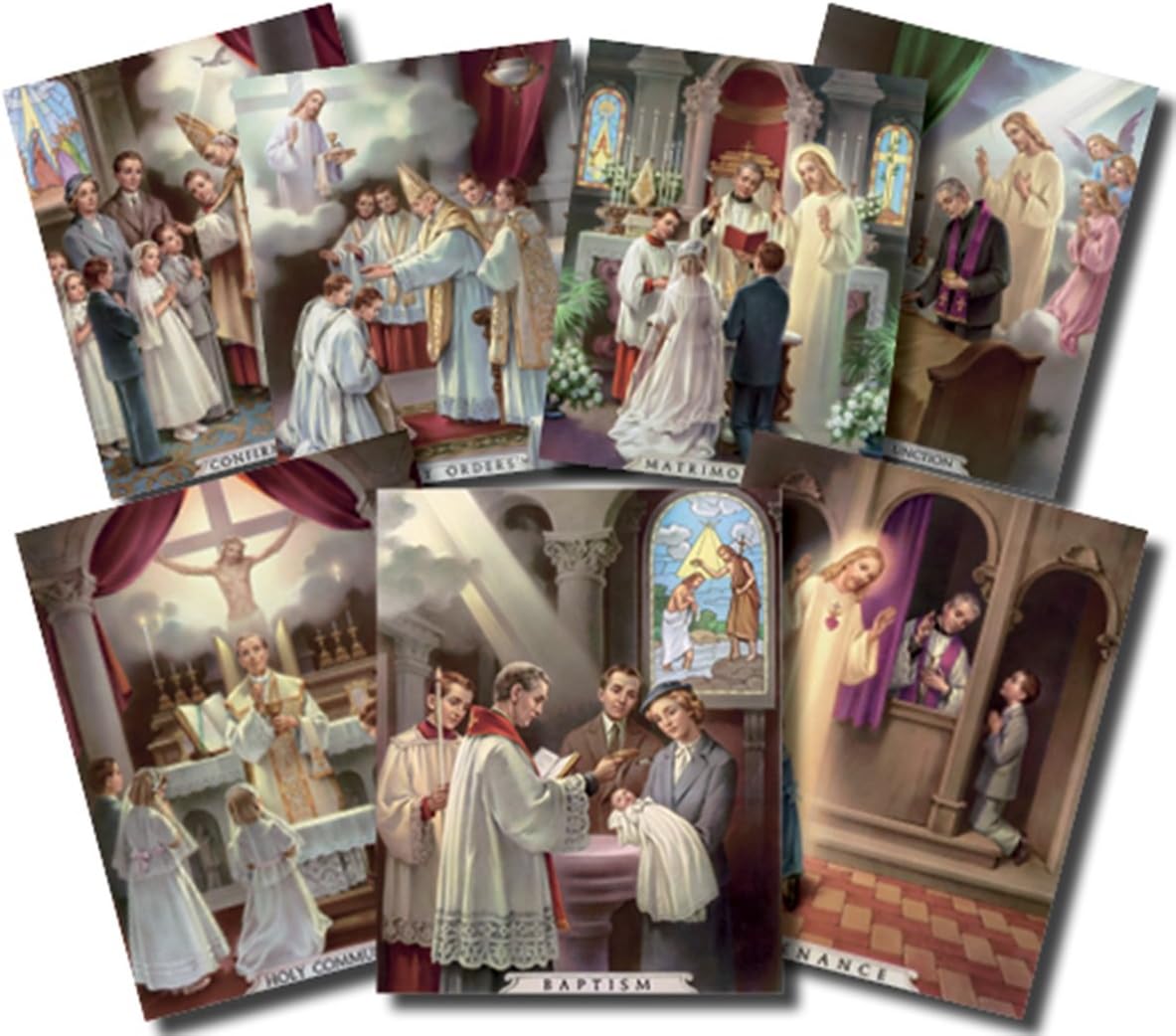 The Seven Sacraments Illustrated Cardstock Poster Set, 7 Pieces, 10 Inch