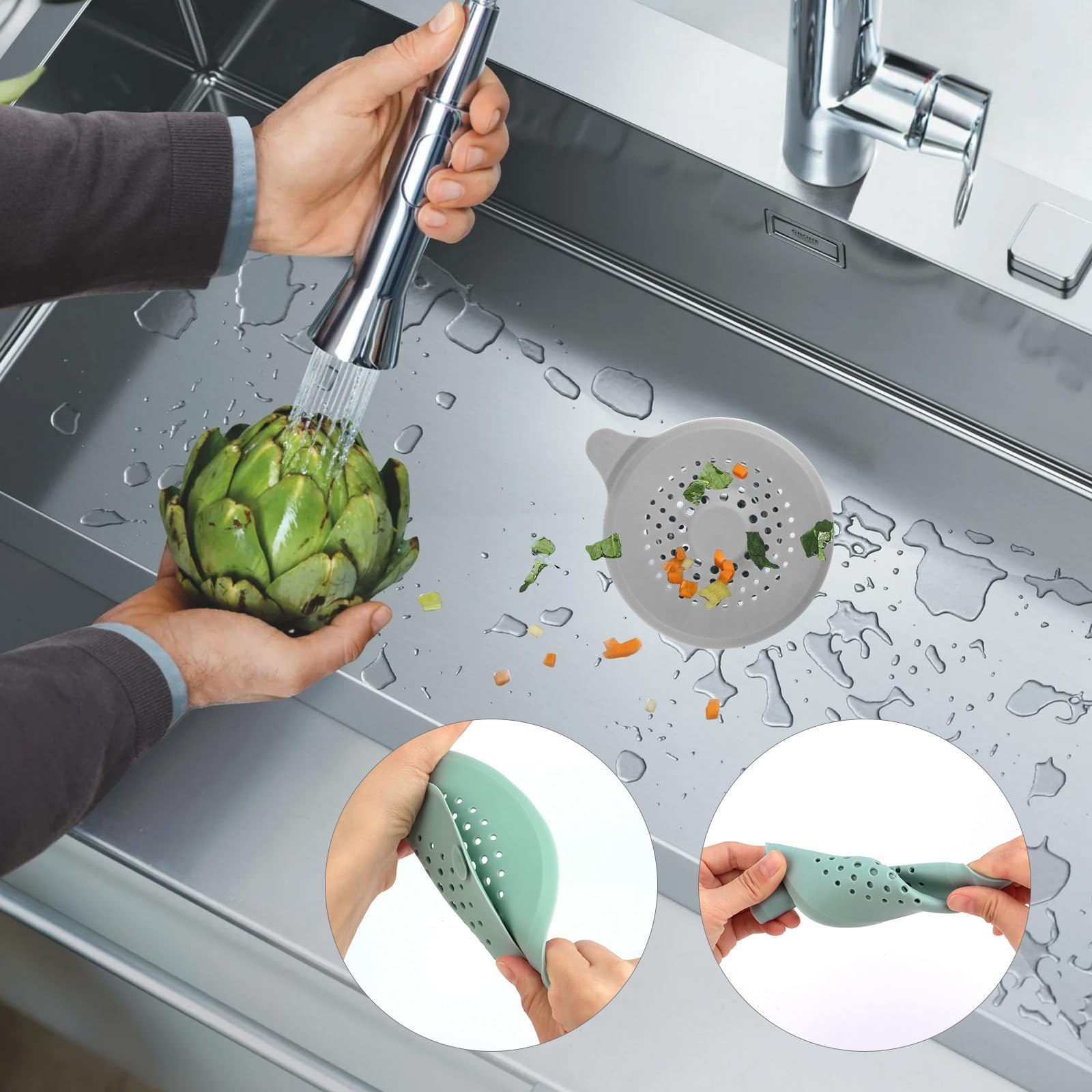 2 Pièces Attrape Cheveux Douche En Silicone, Apportez Une Pince À