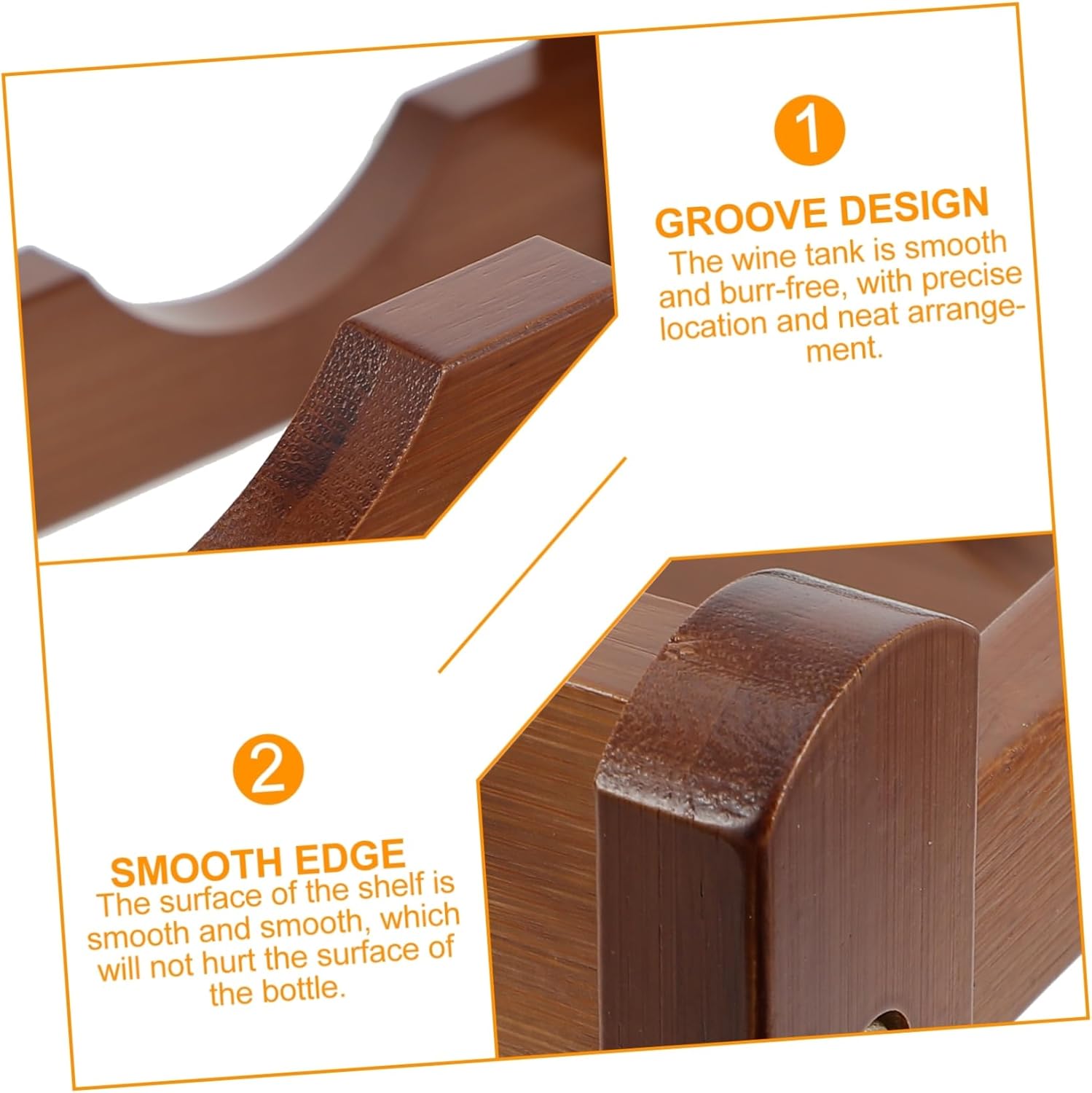 Garneck Home Wine Holder Bamboo Wine Organizer Standing Rack for Shelf Bottle Display Stand