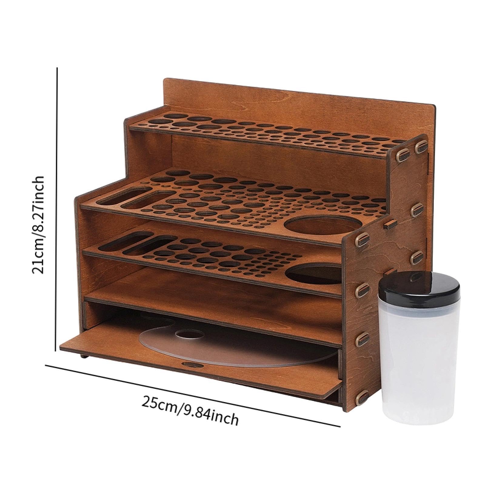 Organizador de Pinceles de Madera, Soporte de Escritorio, Soporte para Pinceles de Madera