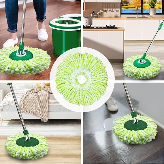 3 Pack Mop Head Replacement Compatible with Libman All-in-One Spin Mop, Microfiber Spin Mop Replacement Head, Easy to Replace, Machine Washable