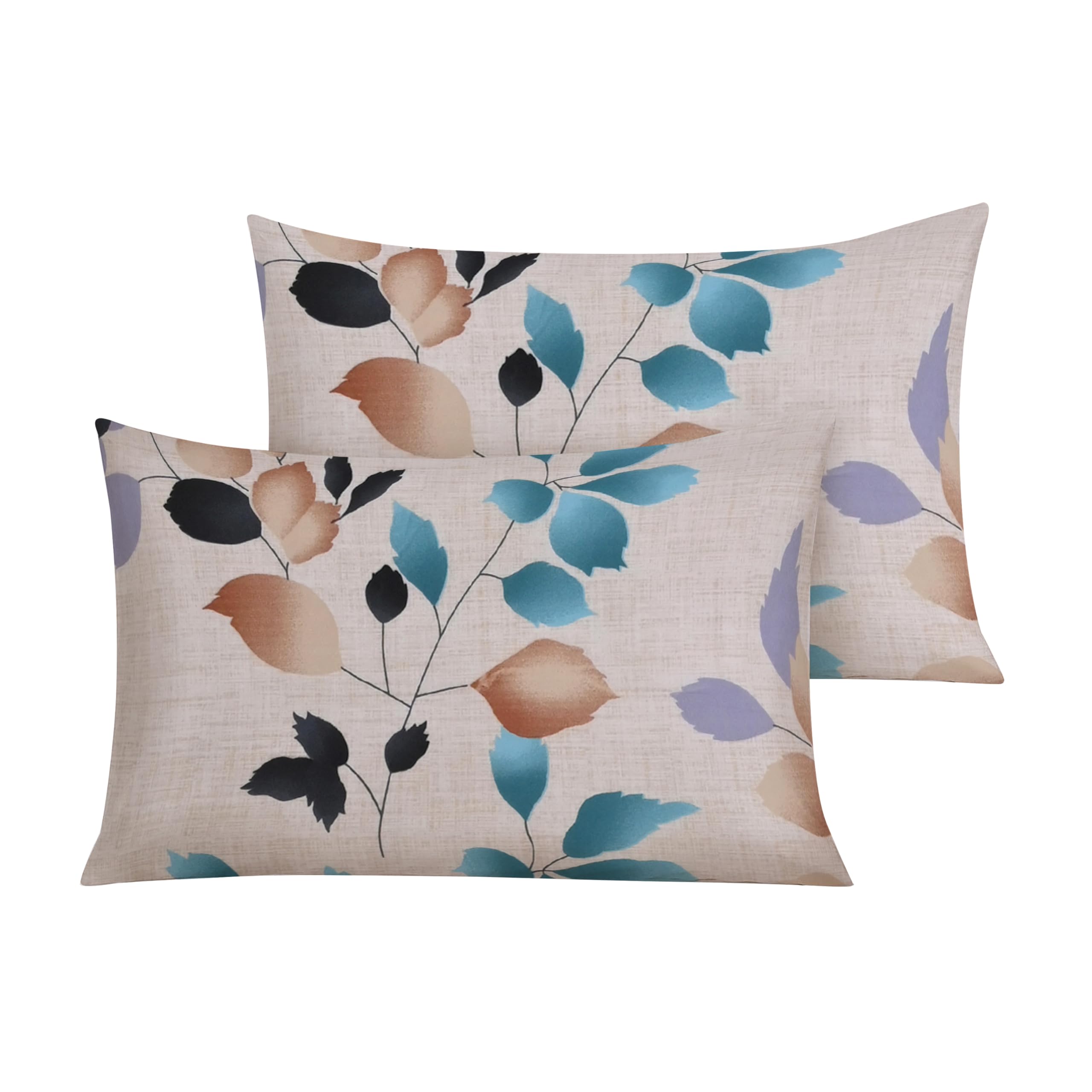 RAYBedding Luxury Printed Floral Pillowcases Pair – 50x75cm with Envelope Flap, Soft Printed Pillow Covers