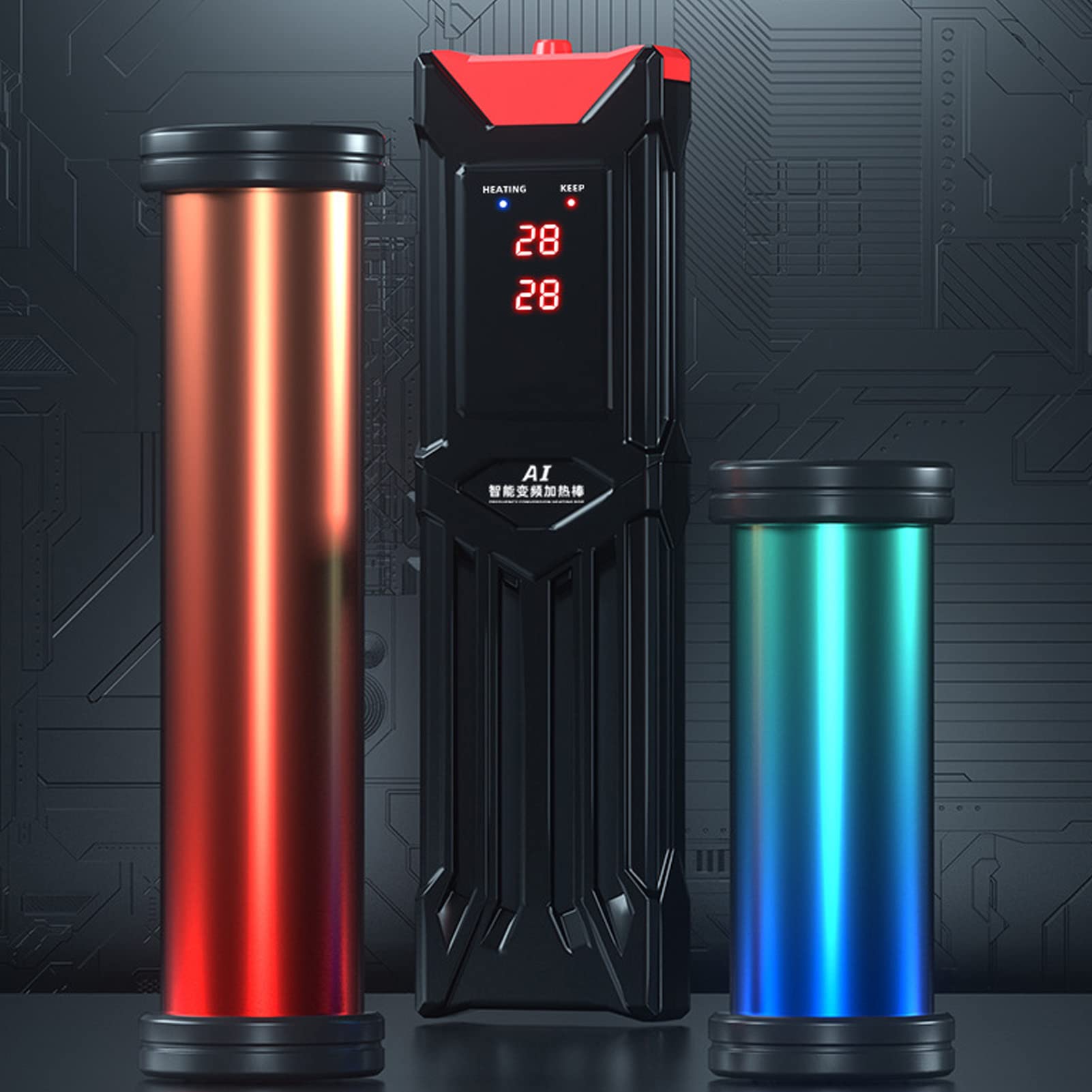 Airshi Riscaldatore per Acquario, Display a LED 2 unità Monitoraggio in Tempo Reale Riscaldatore Automatico per Acquario a Temperatura Costante per Acqua Dolce (1200 W)