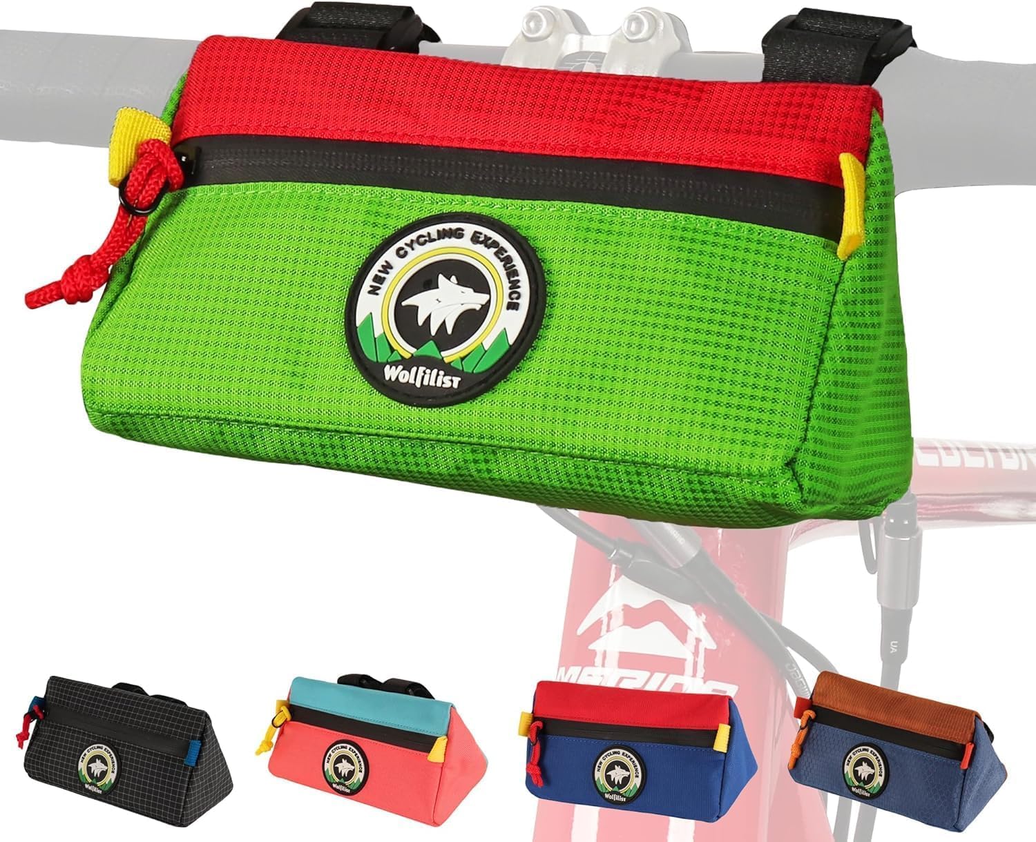 HTU Bike Handlebar Bag Kids Bicycle Front Basket Pack Waterproof Bikes Bag Mountain Bike Small Bicycle Handle Bar Bag for Boys Girls Men Women โ image 1
