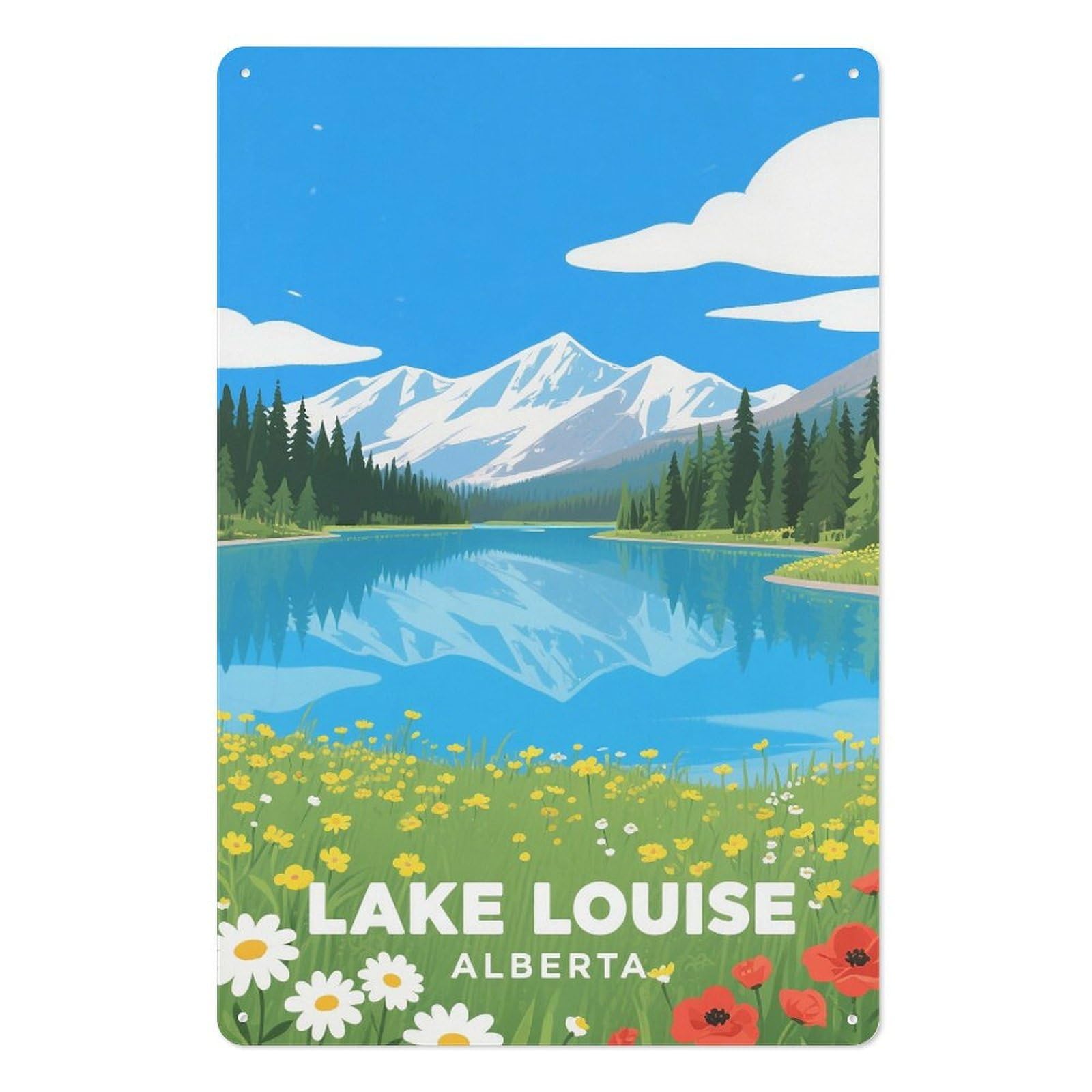 Lake Louise Alberta Retro Design Tin Painting Vintage Tin Sign 08x12inch(20x30cm) Wall Art for Home Office Bedroom Living Room Cafes Wall Decor