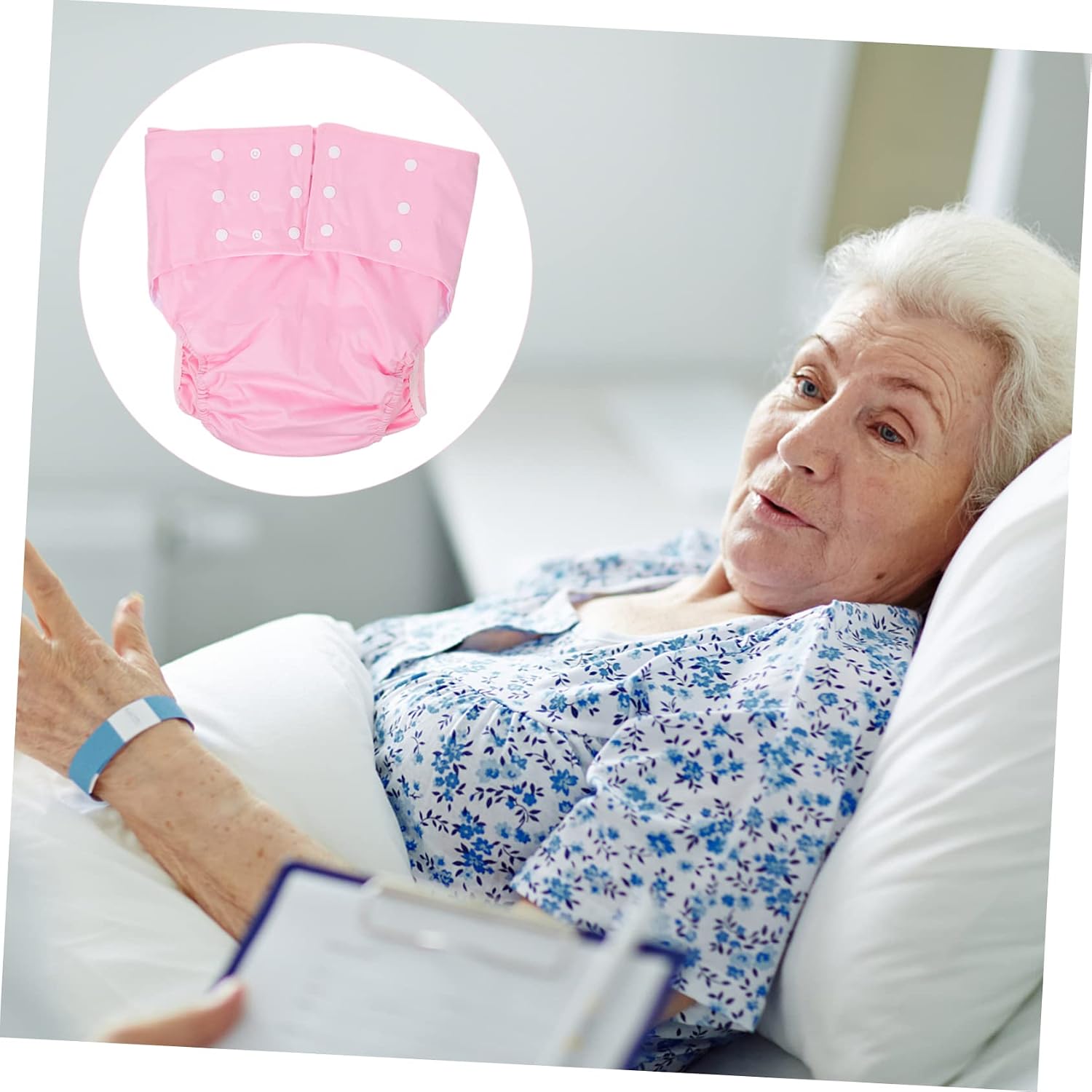 COLLBATH 1pc Washable Adult Nappy Design Breathable Leak Panties for Elders Comfortable and Reusable Cloth Diaper for Daily Use