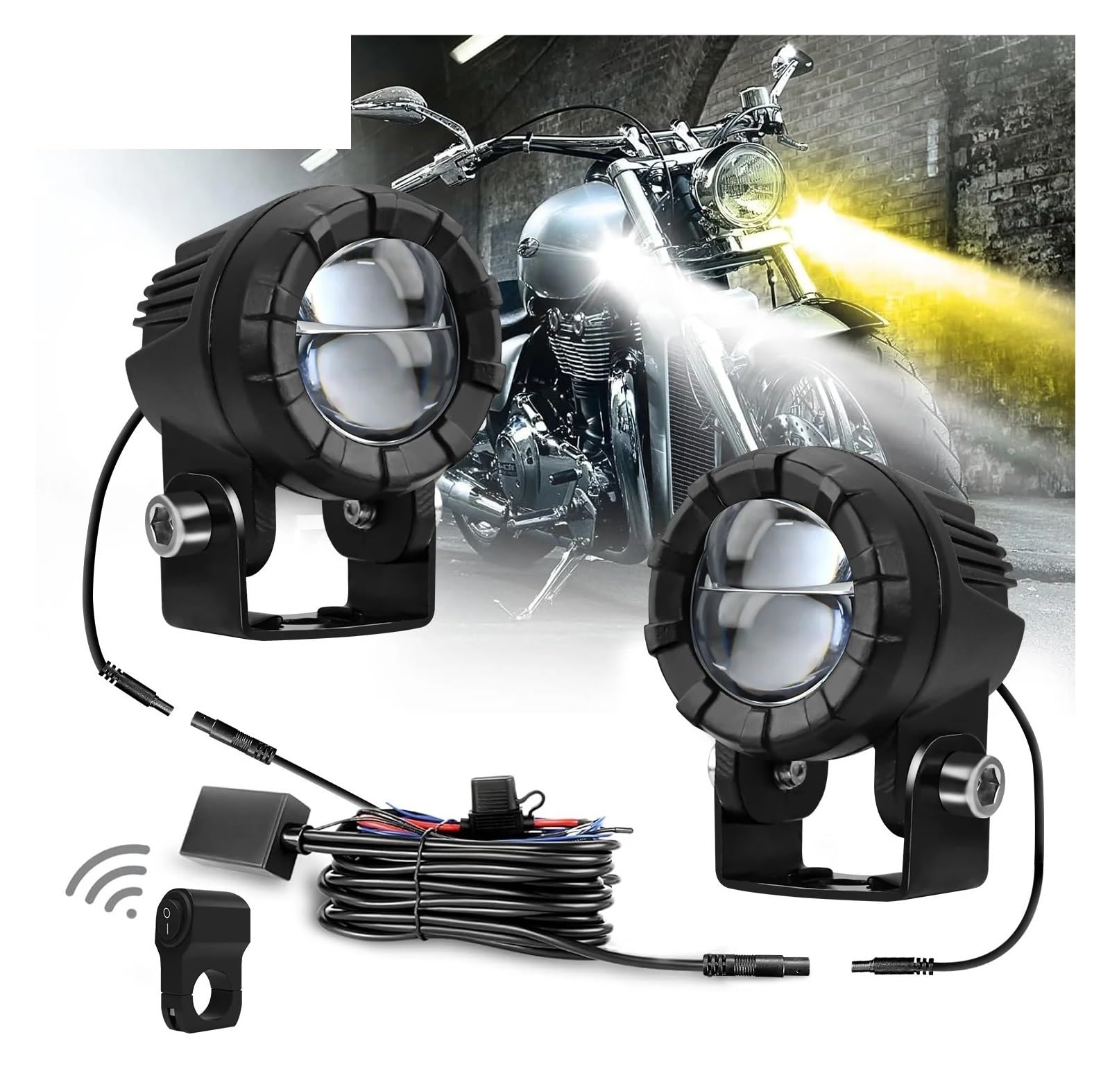 Phare Moto Avec Feu De Jour (DRL) Phares Antibrouillard De Moto Pour Projecteur Led 3000k/4500k/6000k 120W 6000K Pour ATV Camion Dirt Bike SUV UTV