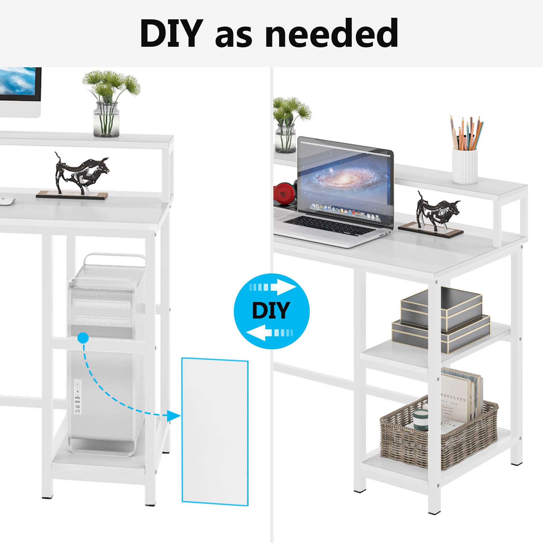 Buy Computer Desk Gaming Desk LShaped Writing Workstation Corner Study Desk PC Notebook Laptop