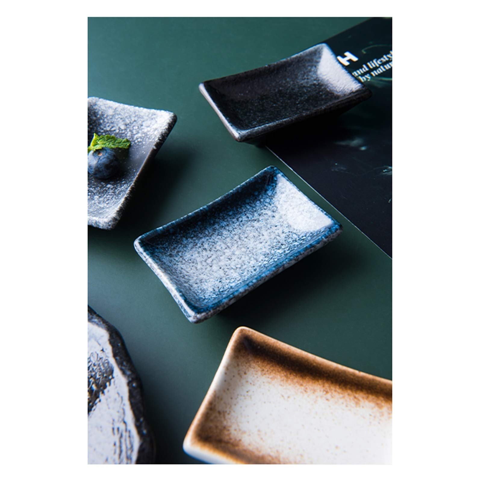 assiette snack 5 pack Sauce de style japonais - DIP Bols Côté Plaque Plats plats en céramique Mini Ramekin Idéal pour Sauce de soja, Ketchup, Assaisonnement plateau snack