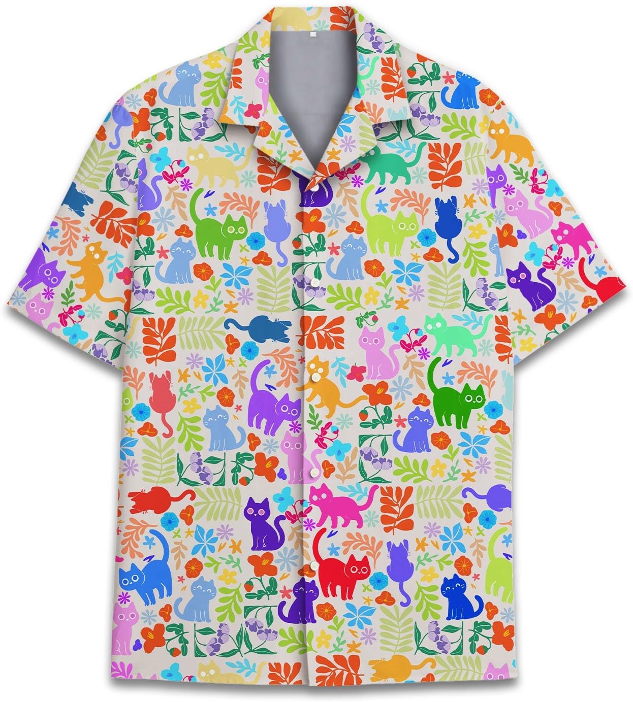 Tropical Tiki and Flamingo Hawaiian Shirt for Women Summer Beach Button Down Short Sleeve Clothes for Women