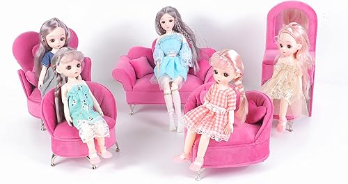 Miniatura 4 de CONCISE Accesorios para casa de muñecas en miniatura, muebles de casa de muñecas, silla a escala 16, joyero rosa, caja de joyería de almacenamiento