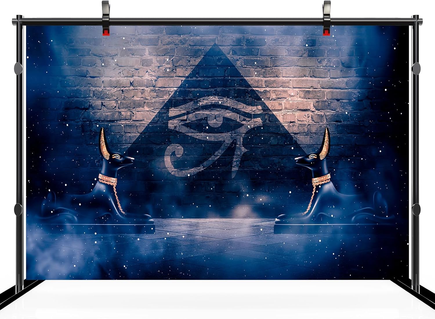 CHNYWORK 118x78 Inches Ancient Egypt Tapestry Wall Hanging God of Death,Anubis of Ancient Egypt Dark Room with Smoke Egyptian Pyramid Background for Living Room Bedroom College Dorm Wall Decor