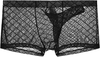 Mens Mesh Elephant Nose Briefs Underwear Mens Openwork Mesh Breathable Underwear Lingerie Bodysuit Briefs