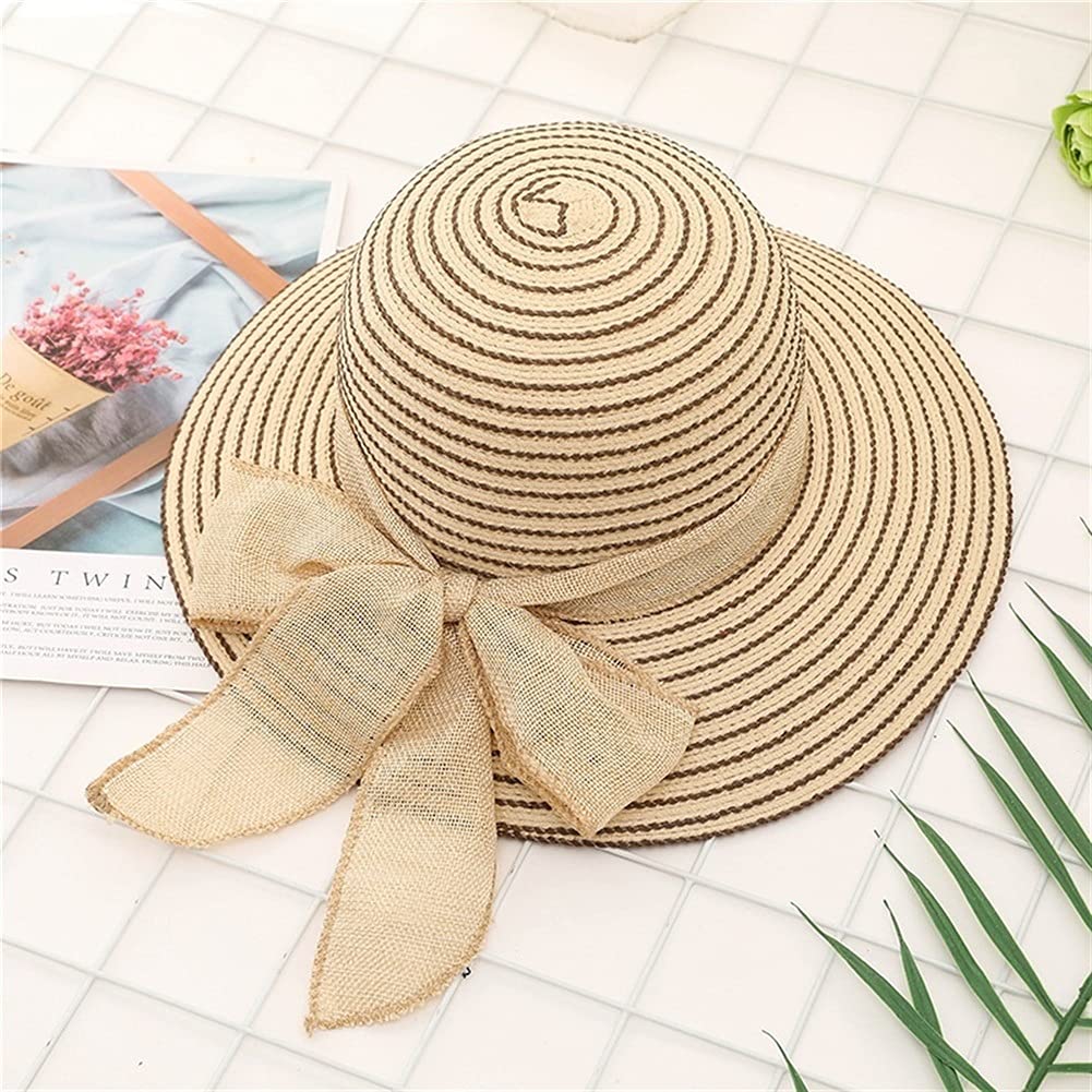 Beach Vacation Fashion Womens Sun Hats Bowknot Visor Caps Hand Made DIY Straw Summer Casual Shade Hat