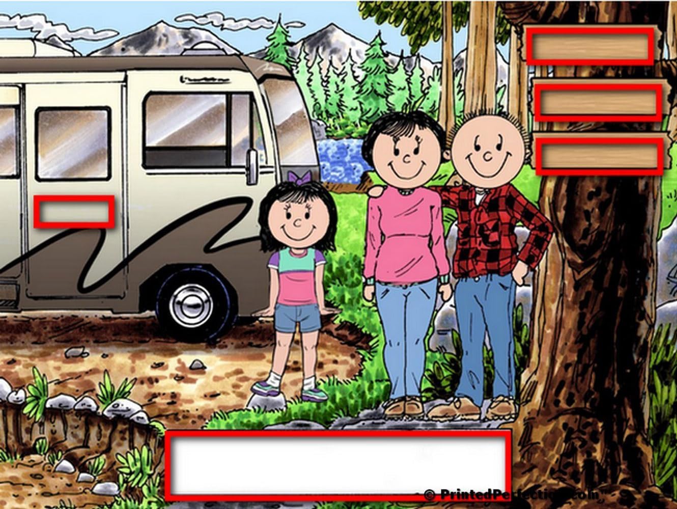 Personalized RV Lovers - 1 Boy Drink Set of 4 Coasters - Great Gift!