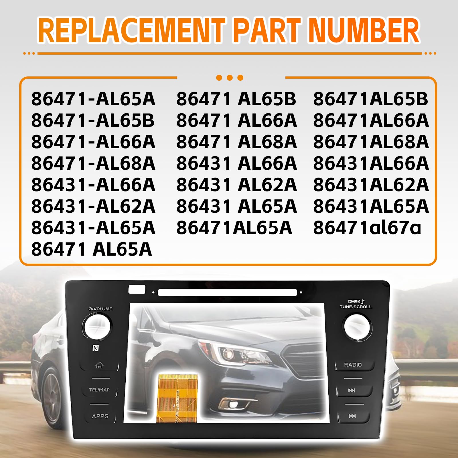 Radio Replacement Touch Screen Digitizer fit for 2018 2019 Subaru