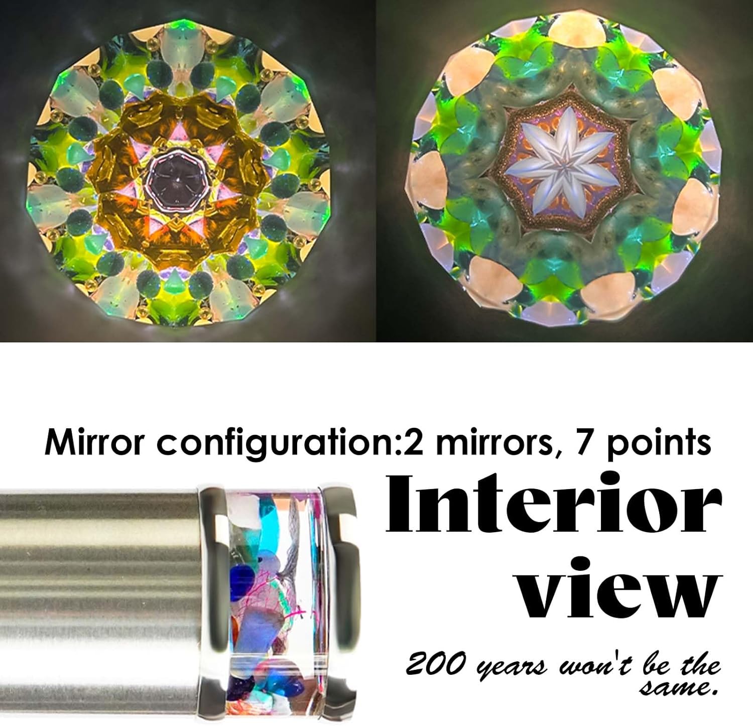 Classic Stainless Steel Handmade Mini Kaleidoscope Knight Tunnel Visual,5.3” Natural Agates Gems Crystals and Healing Stones Core Box,Anniversary Birthday Christmas Thanks Giving New Year Present Gift