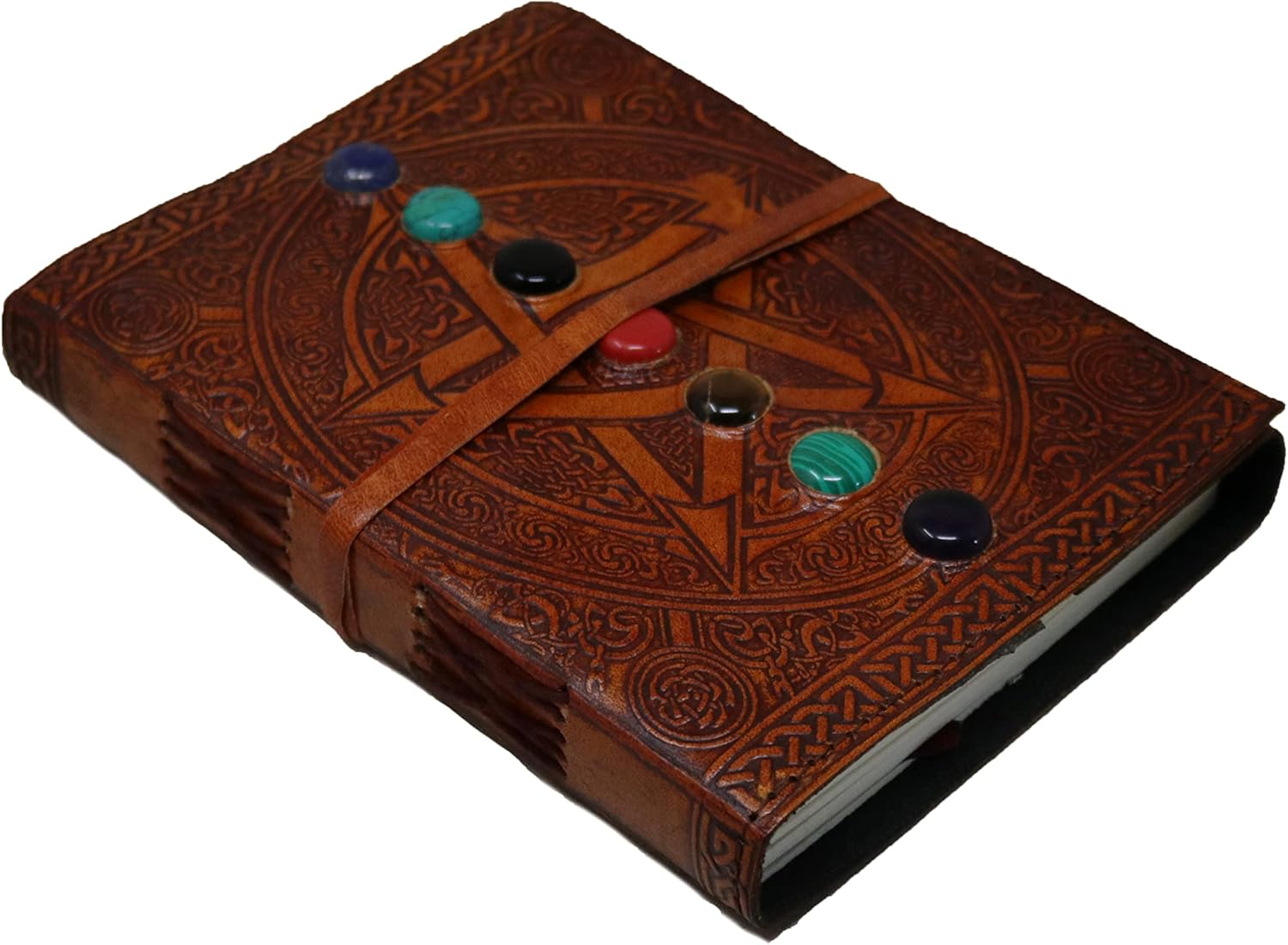 18 cm Star Stone 3D Emboss Leather Blank Book grimoire leather journal book of shadows spell book leather diary journal notebook sketchbook gift for artists