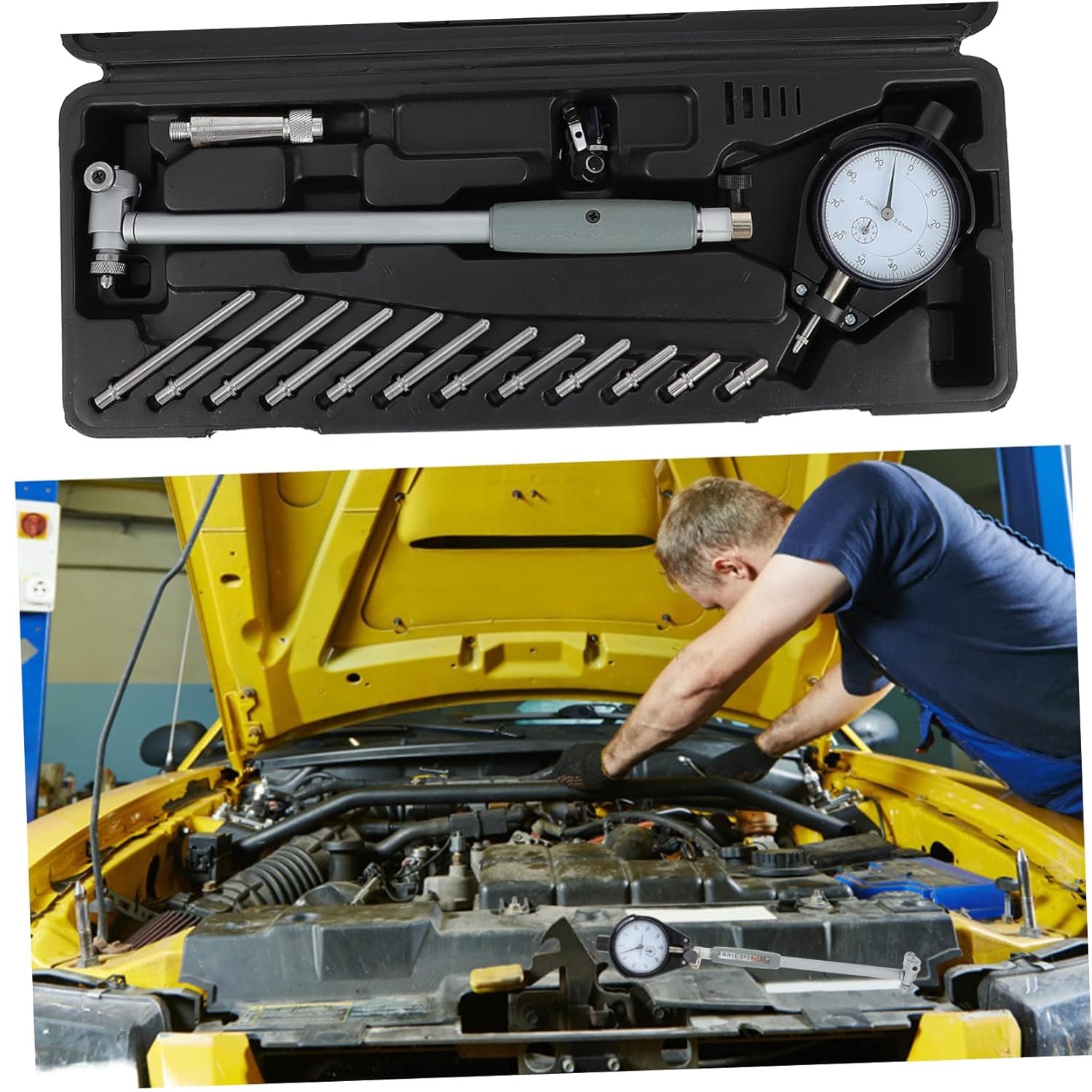 1set High Precision Manual Measurement Gauge Inner Diameter Micrometer for Vehicle Repair