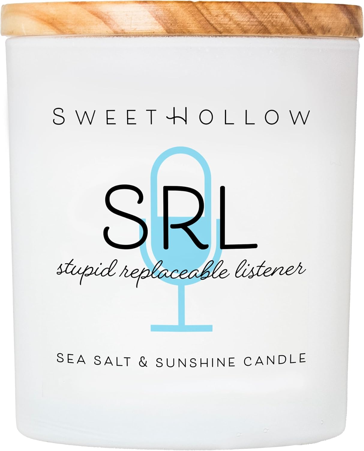 SweetHollow SRL Stupid Replaceable Listener Candle for Mark Thompson Fans, What You Do Podcast, Highly Scented and Long Lasting Coconut Wax, Large, Coconut & Sandalwood
