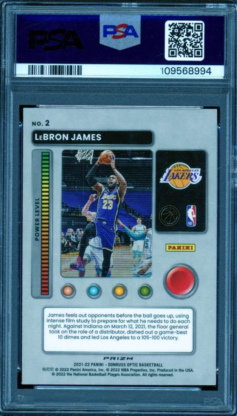 LeBron James Card 2021-22 Donruss Optic T-Minus 3 2 1#2 PSA 10 - Unsigned Basketball Cards