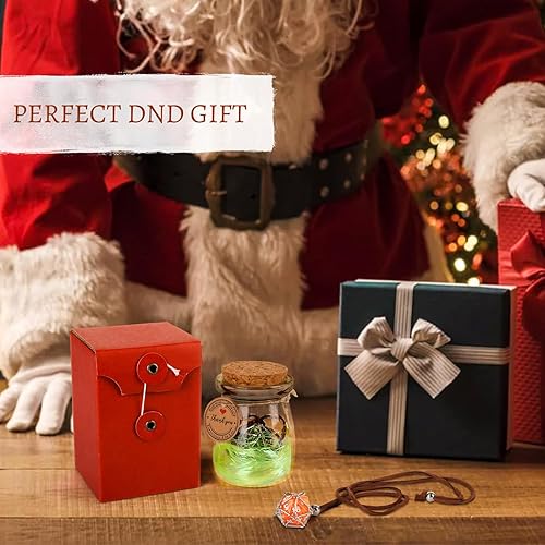 Miniatura 7 de DND D20 - Collar de dados  Colgante D20 extraíble con cadena de cuero de gamuza y jaula de acero sólido  Joyería geek para juegos de rol, accesorio