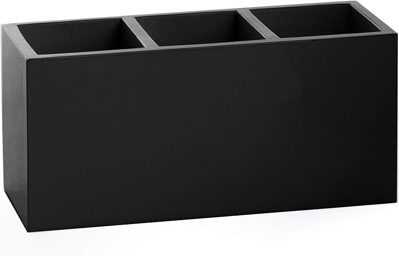 Organizador multiuso BINO com 3 compartimentos, acabamento fosco preto