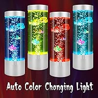 Vista 2 de Lámpara de pez de burbujas, lámpara de tubo de burbujas sensorial, pecera artificial con peces en movimiento, para iluminar tu vida como una