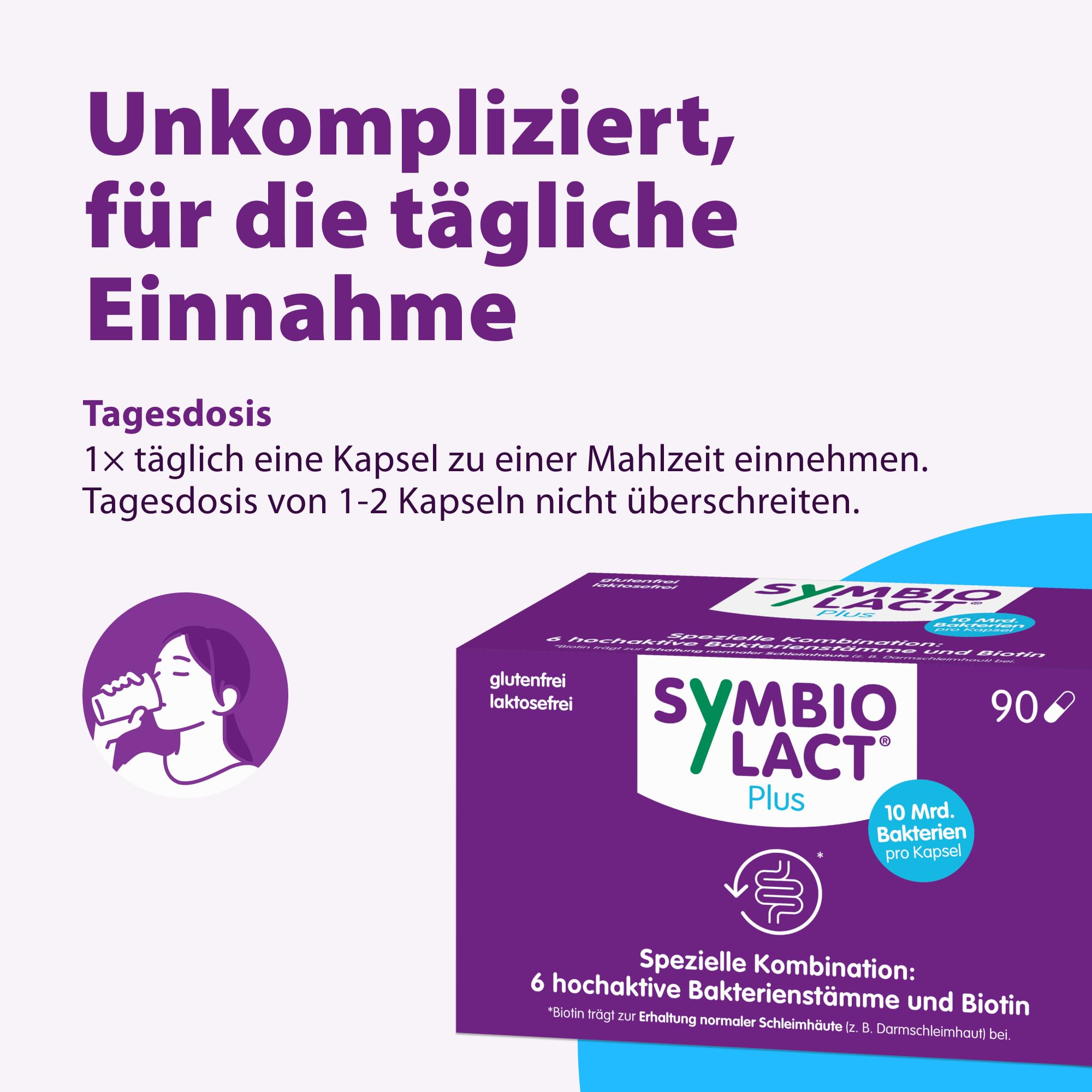 Symbio Lact Plus Kapseln zur Erhaltung normaler Schleimhäute, 90 St. Kapseln