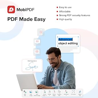 MobiPDF Premium - Professional PDF Editor | Edit, Protect, Fill & Sign PDFs | 1 Year Subscription - 1 PC | 50GB Cloud Storage