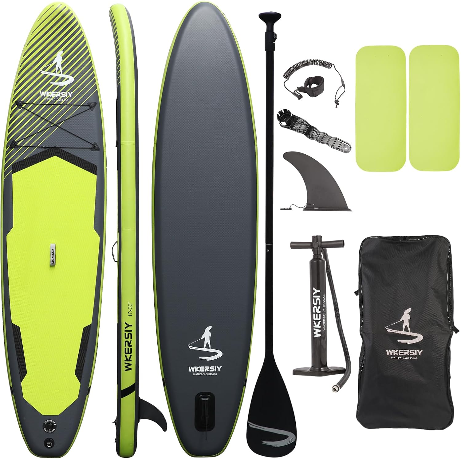 11”32“6 Premium Inflatable Stand Up Paddle Boards with Durable SUP Paddle Board Accessories Wide Stable Design Includes Backpack Required Parts Non-Slip Comfort Deck for Youth & Adults