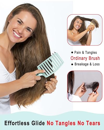 Miniatura 3 de KTKUDY Cepillo desenredante para cabello teñido, fino y frágil Elimina nudos y reduce la rotura cepillo para cabello húmedo y seco Cepillo