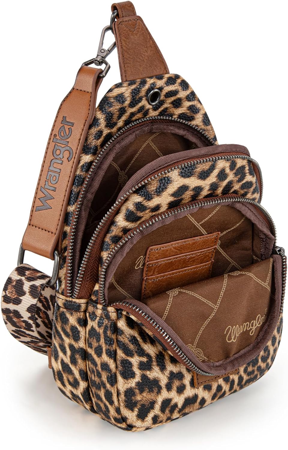 Wrangler Western Crossbody Sling Bags for Women Backpack Chest Bag for Travel, Daily Use, and Gifts - Leopard and Cow Print - Image 5