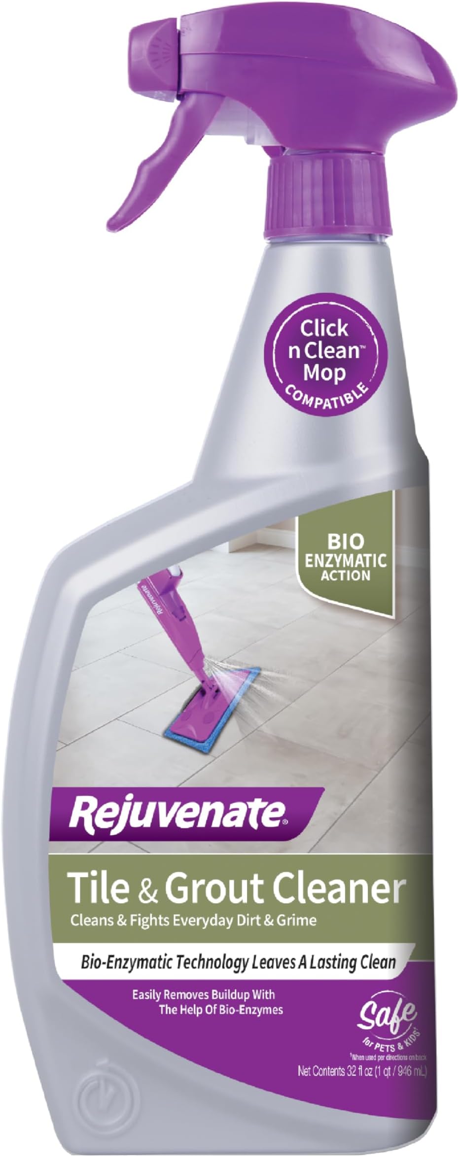 Rejuvenate RJ24BC Bio-Enzymatic Tile and Grout Everyday Cleaner, 24-Ounce
