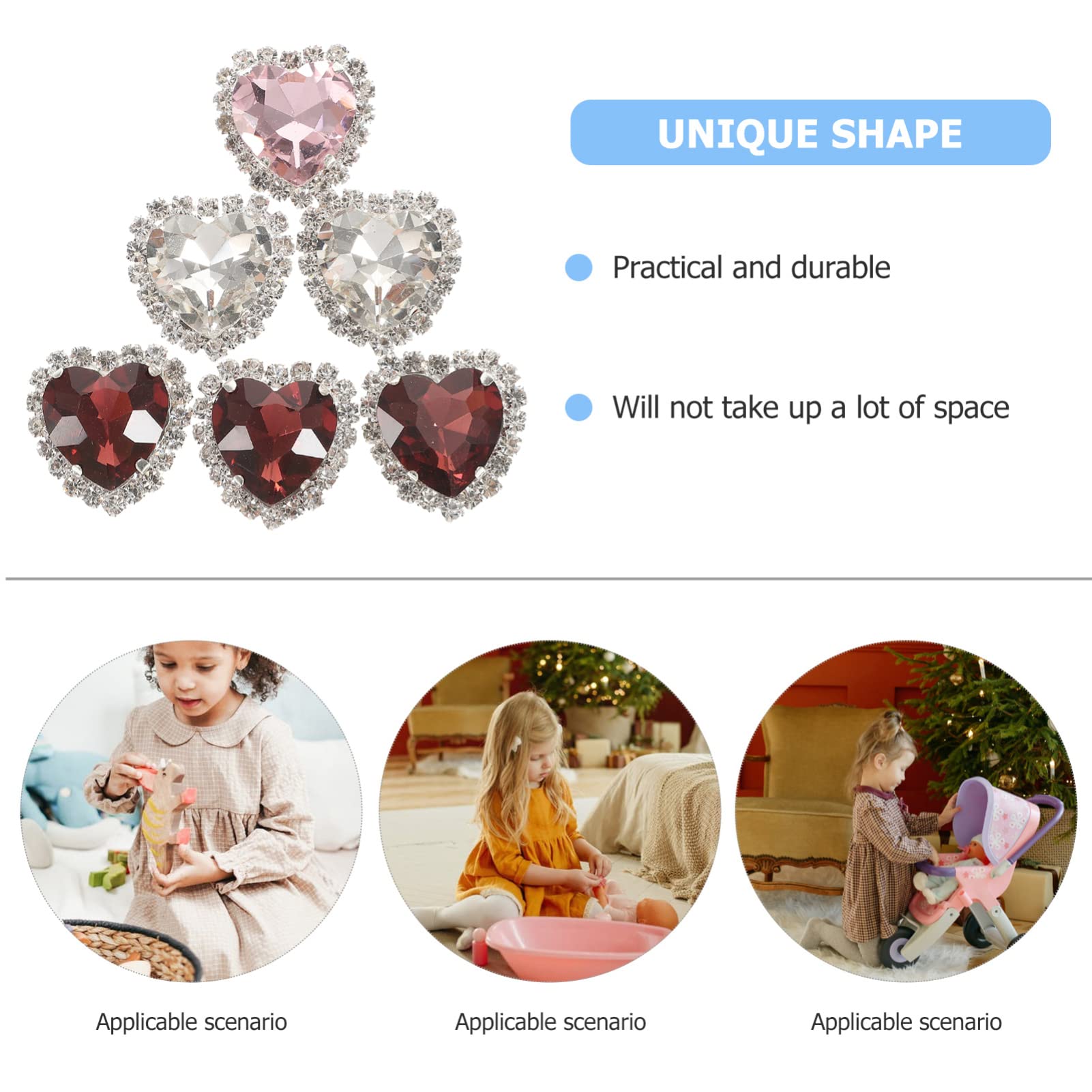 Cabilock 5 Sätze Kleidungszubehör Selber Machen Reize Nägel Diamanten Bausätze Nagel Charms Herzförmige Diamanten Perlen Schmuck Edelsteine Juwelen Kunst Bausatz Strasssteine 30 Stück * 5