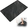 Stone Drying Mat Bathroom, 40x60cm Diatomite Stone Bath Mat Quick Dry, Marble Pattern Non-Slip for Bathroom Kitchen Living Room (Black)