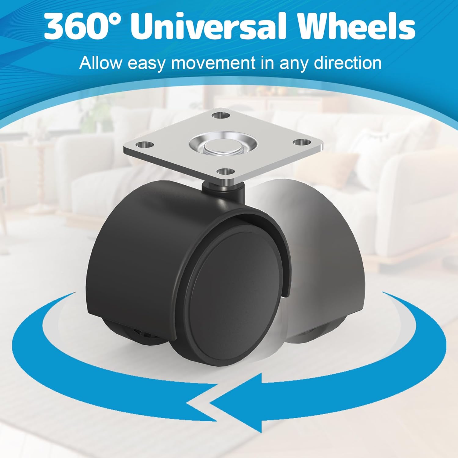 Air Jade Replacement Wheels Kit, Compatible with Midea Cube Dehumidifiers, 360° Silent Rollers for Easy Mobility and Drain, 4 Pack Heavy-Duty Casters Support up to 80 lbs