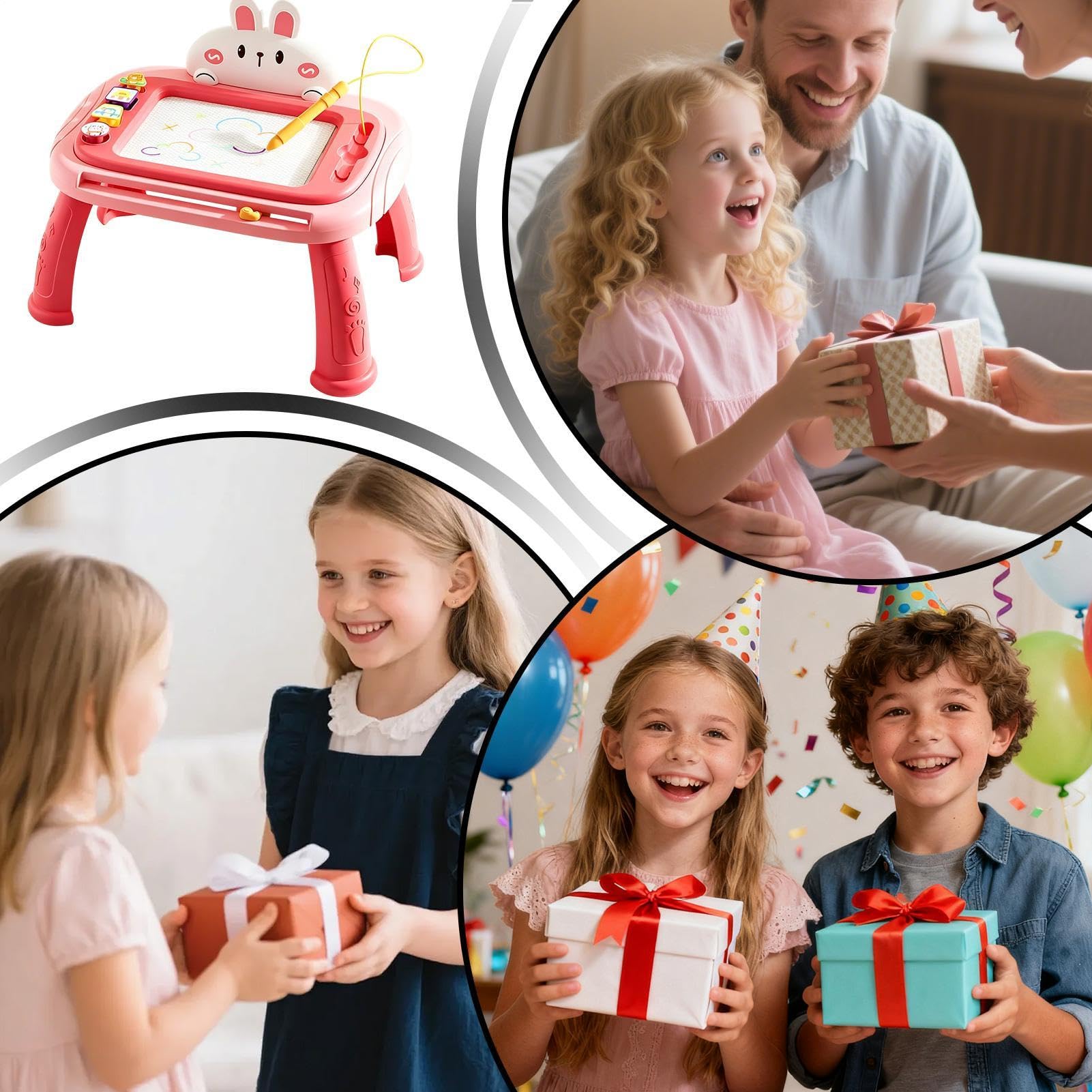 Pizarra de Dibujo con Sellos, Juguetes Educativos Grandes | mesa de dibujo y escritura infantil para Diario Viaje Hogar Aula Educación en Casa Cumpleaños Pascua