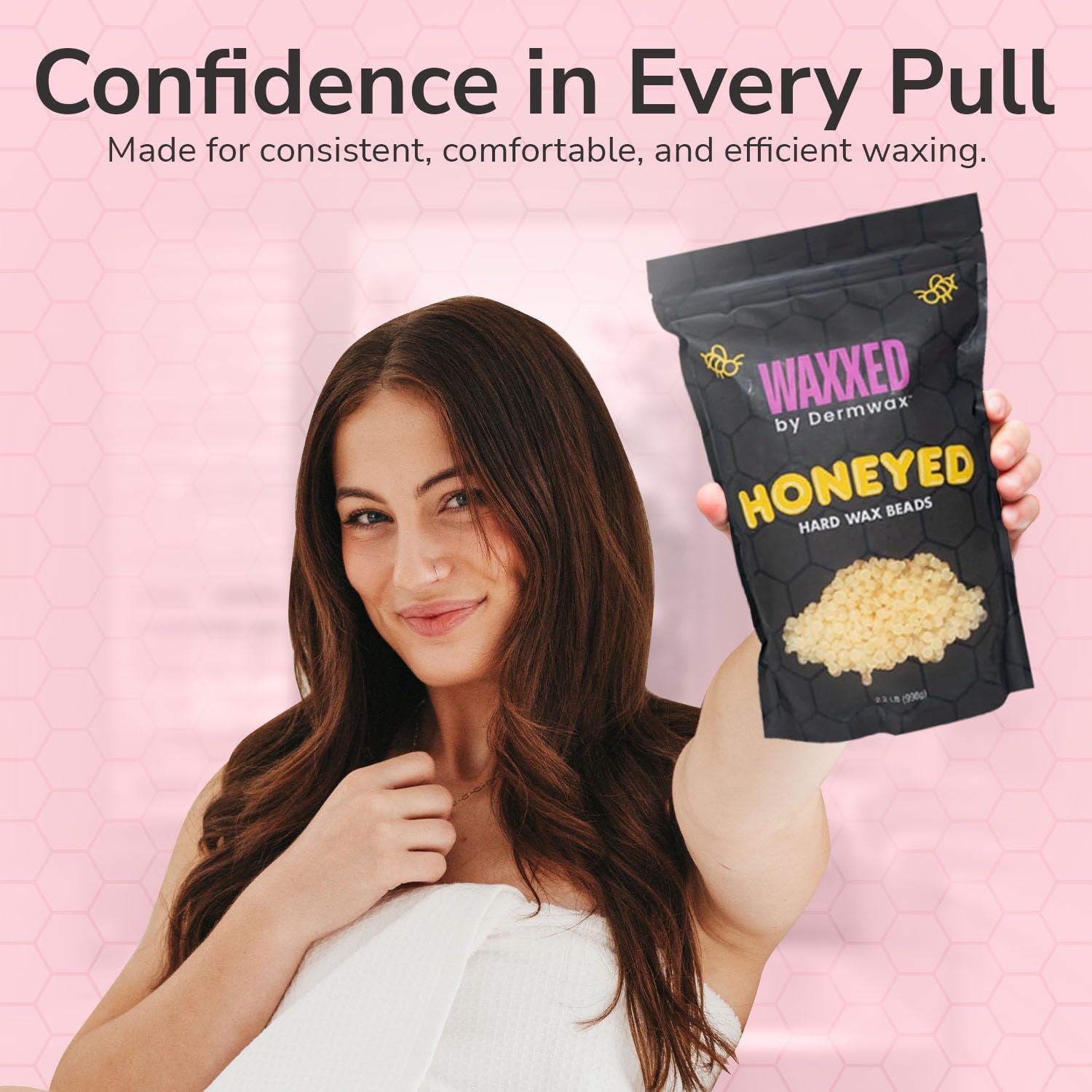 WAXXED Honig Hartwachsperlen 1.0 kg - Fast Melt Low Temp Wax zur Haarentfernung - Goldene Gelwachsperlen mit glatter Anwendung & sauberer Entfernung - Sanft für empfindliche Haut - Professioneller