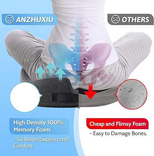 Miniatura 3 de Almohadas de dona, cojín para aliviar el dolor de coxis, almohada para hemorroides con diseño de curva de cadera de dos jorobas, almohada de dona