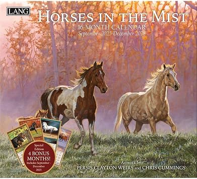 Lang, Horses in The Mist Special Edition 2026 Wall Calendar, 12.5 X 14, 16-Month Calendar with Stapled Binding