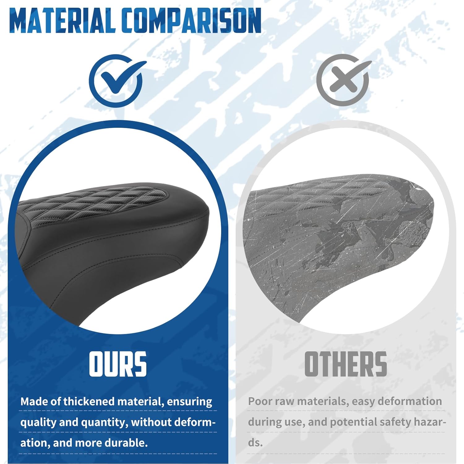 One-Piece Driver Passenger Seat Motorcycle 2-Up Seat Compatible with Harley Softail Sport Glide FLSB Low Rider FXLR FXLRS FXLRST 2018-Later (Black Diamond Stitching)