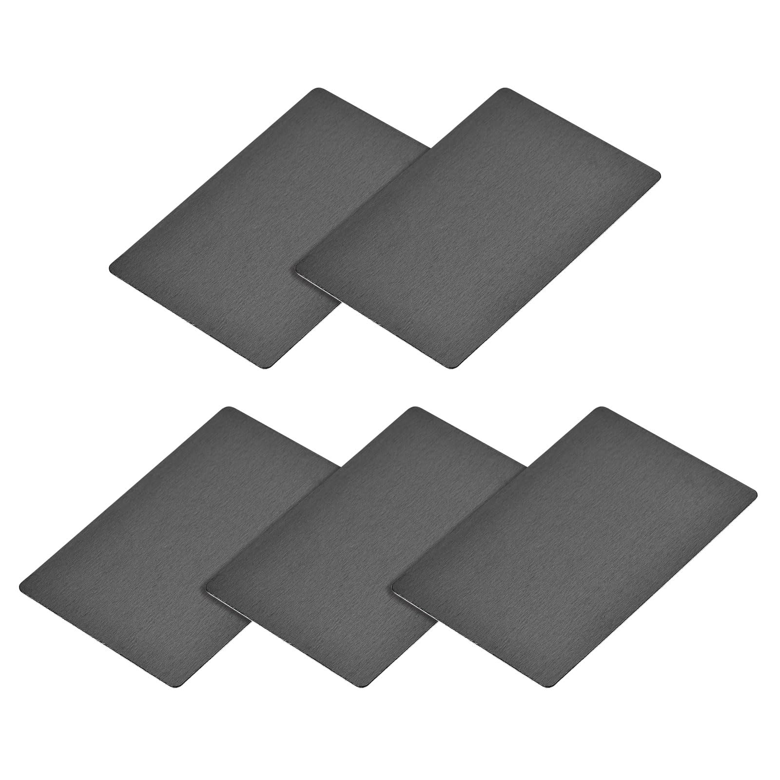 METALLIXITY Blank Metal Card (80mm x 50mm x 0.5mm) 5Pcs, Anodized Aluminum Nameplate - for Home Indoor DIY Signage Etching, Black — image 1