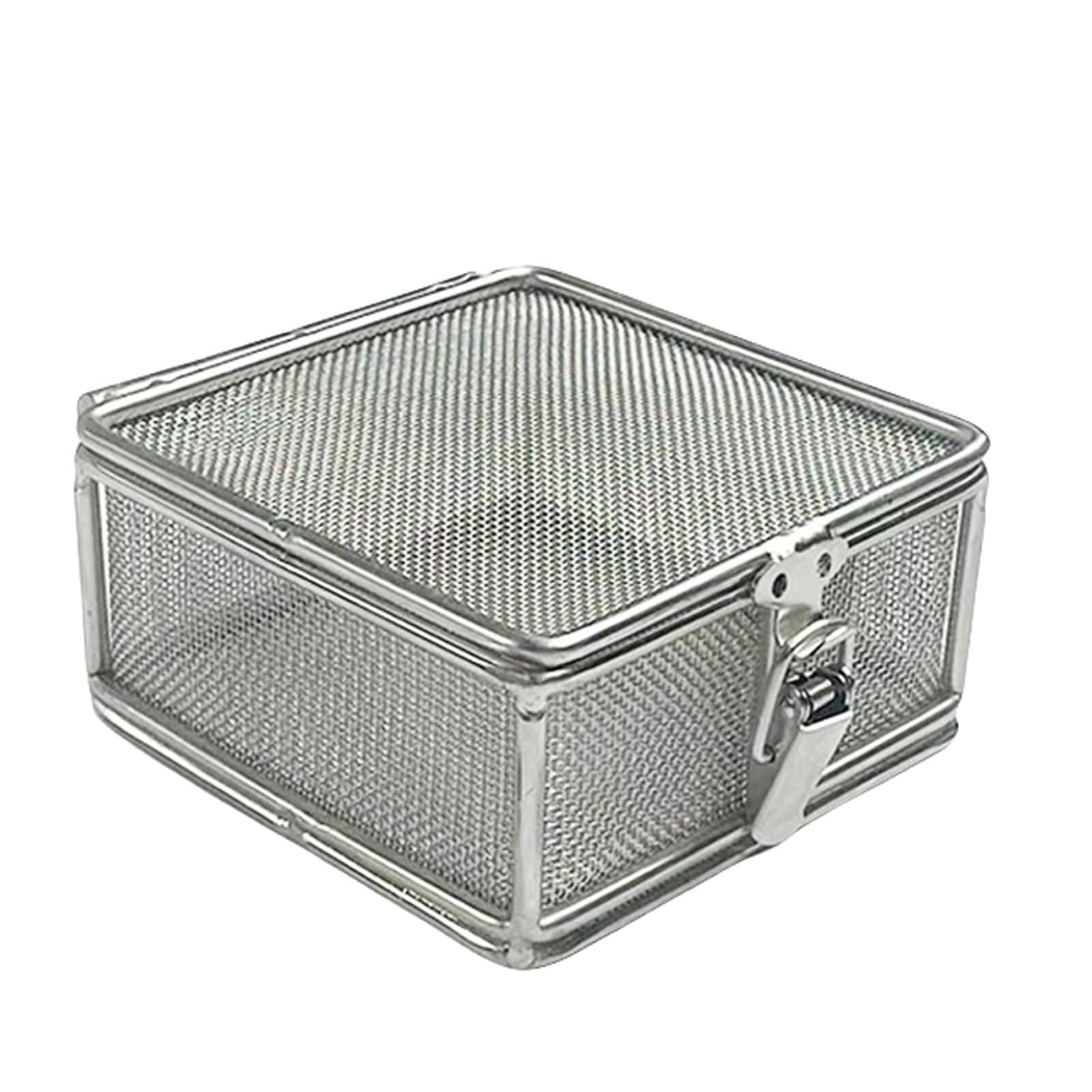 Cestini di sterilizzazione per strumenti dentali medici chirurgici, vassoio di disinfezione medica perforato con coperchio, acciaio inossidabile 304