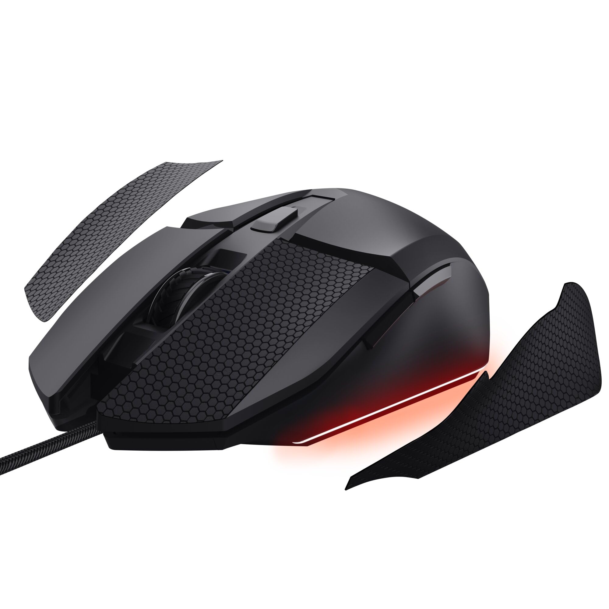 GXTrust 121 Felox+ Mouse Gaming con 6 Pulsanti Programmabili, 10000 DPI, USB 180 cm, Software Incluso, Illuminazione LED Multicolore, Mouse con Filo per PC, Portatile, Computer, Nero